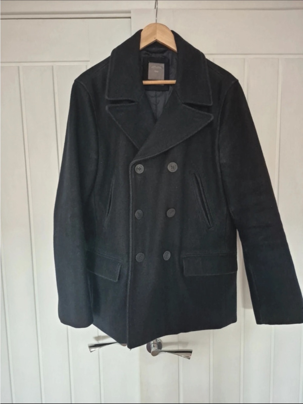 Men's Double-Breasted GAP Navy Wool Peacoat